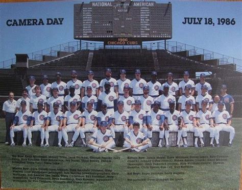 cubs roster 1986